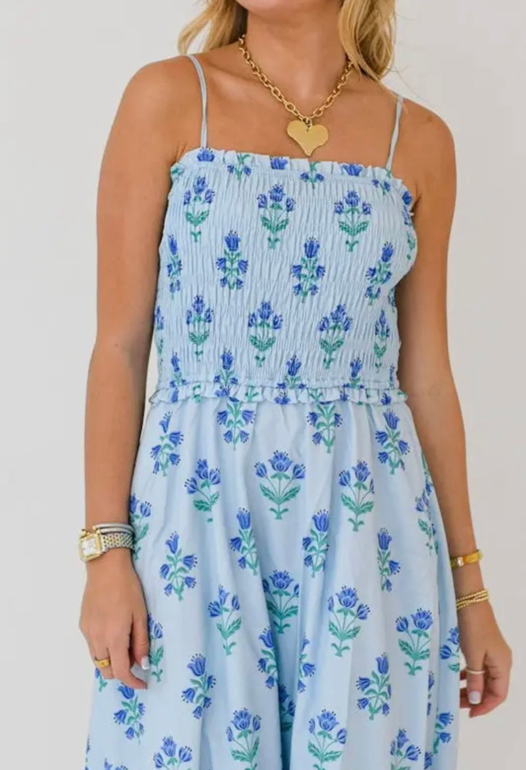 French Blue Magnolia Dress