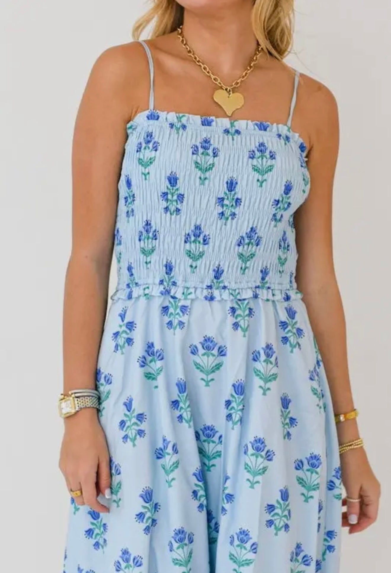 French Blue Magnolia Dress