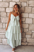 American Honey-Sage ruffle dress