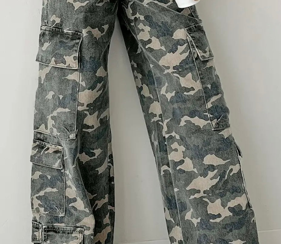 Camo Wide Leg Pants